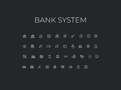 Bank system - icons app design figma flat icon icon set minimal ui ux vector web