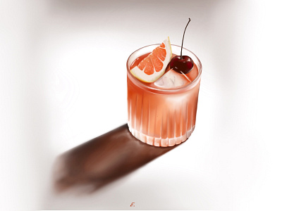 Bellini drink illustration