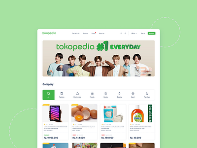 Tokopedia redesign - Landing Page