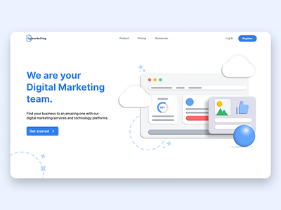 digital marketing - landing page design figma illustration landingpage ui ux