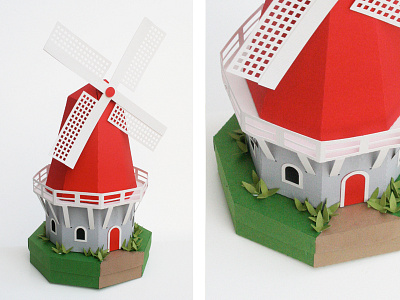 Paper dutch windmill gift box 3d box dutch gift paper windmill