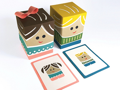 Box Peeps 3d box boy gift girl paper peeps