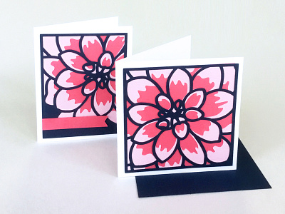 Dahlia gift cards box craft dahlia flower gift paper