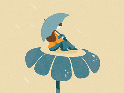 Rain, rain go away flower garden girl rain umbrella