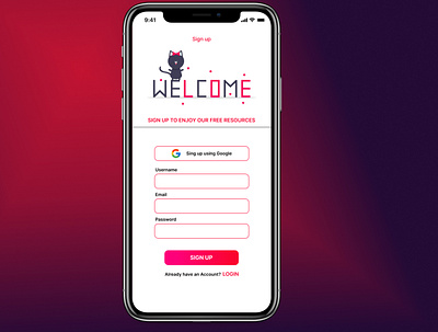 SIGN UP PAGE app dailyui design illustration ui uidailychallenge uidesign ux