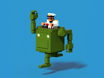 robonoid 3d illustraion magicavoxel voxel voxelart