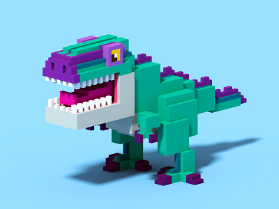 T-REX 3d illustraion magicavoxel voxel voxelart