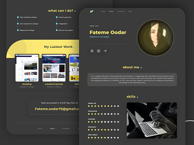 Portfolio Website Template branding clean ui cv design cv ui dark design dark theme dark ui design minimal ui portfolio portfolio design portfolio site portfolio website skillbox skillshare ui ui design ui ux ux