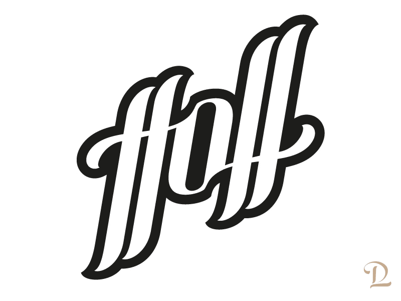 Hoff ambigram branding calligraphy lettering logo typography vector