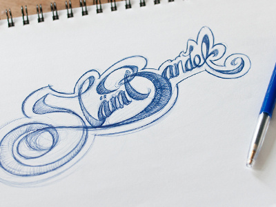 StämBandet ballpoint branding logo sketch text typostration