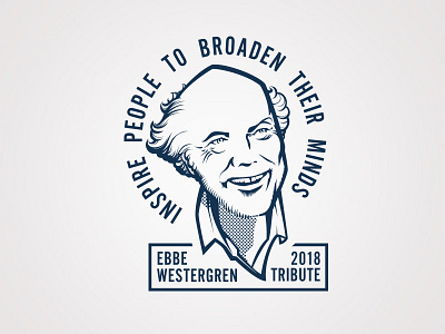 Ebbe Tribute illustration portrait screen print tote bag vector