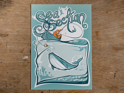Gone fishin' boat curves fishing illustration illustrator ocean summer vector whale
