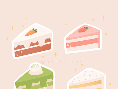 cake flavors cute art cute fun funny cute illustration design illustration illustration art illustration design simple illustration sticker design