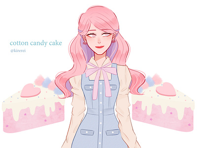 cotton candy cake girl