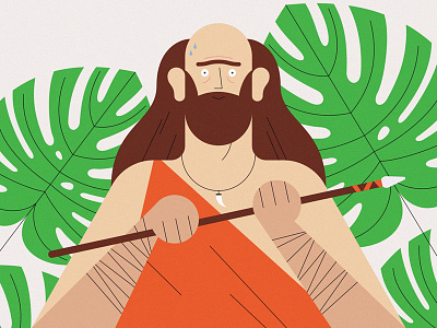 Trying not to die character design flat illustration