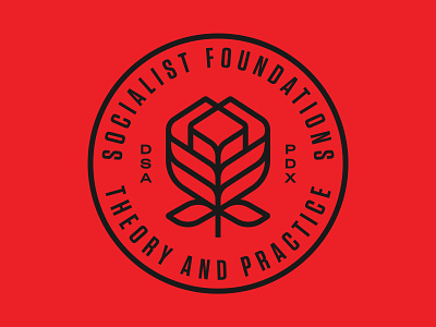 Socialist Foundations flower geometric icon illustration logo rose seal socialism socialist