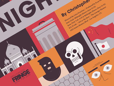 The Actor's Nightmare character design flag flat geometric illustration play poster skull tajmahal texture typography