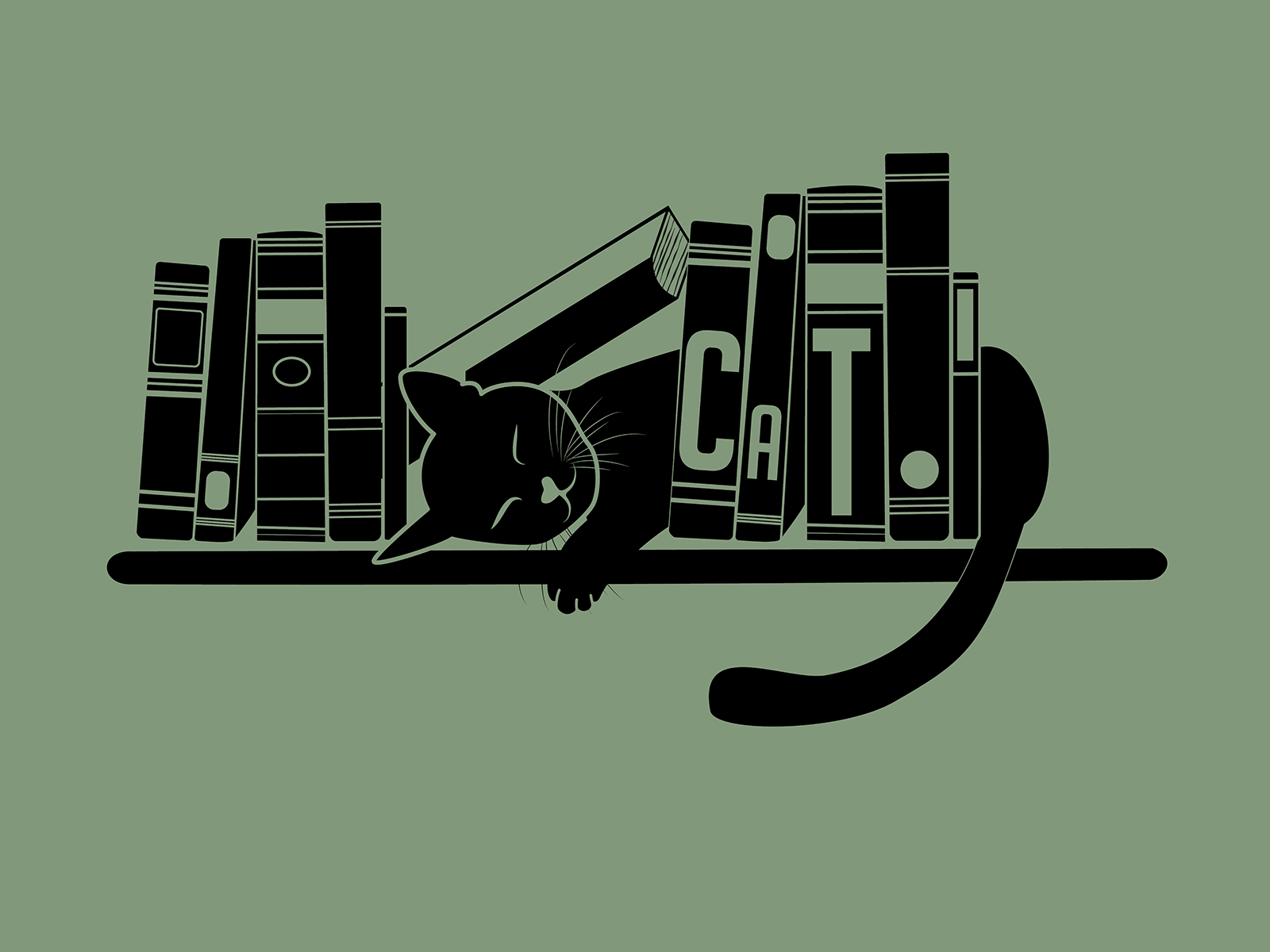 Green eye cat art black cat book books bookshelf bookshop brand branding cat cats digital illustration digitalart green green eyes illustration illustrator library movement movie vector