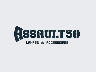 ASSAULT58 - Lamp & Accessories Logo Concept a accessoires accessories and baseline concept creative design et flat graphic lamp lampe logo monogram pro professional