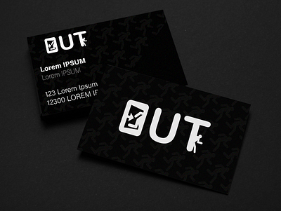 OUT - Business Card Concept a back black business card carte concept creative de dehors design front mockup out recto simple test try verso visite