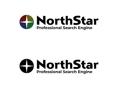 NorthStar - Logo Concept - Color 1 a adobe black branding concept creative design engine flat graphic illustrator logo north pro professional search sky star test wavinci