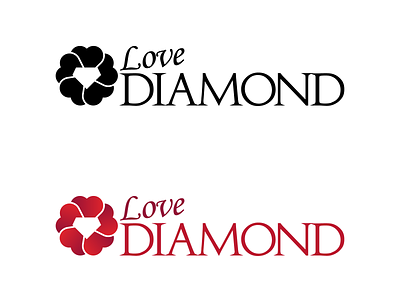 Love Diamond - Logo Concept a adobe amour black concept creative design diamant diamond flat fleur flower graphic illustrator logo love magenta red rose wavinci
