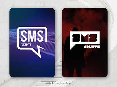 "SMS Nights" Logo brand elements brand identity branding clubbing design flat design flatdesign icon logo logo icon music night club two logos