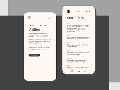 Unfilter App app app design design flat minimal ui design ux web website