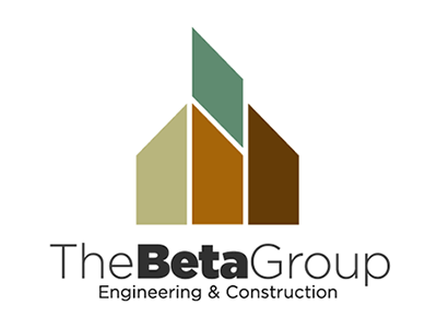 The Beta Group Logo animation concept construction engineering logo polygon polygonal teal typography