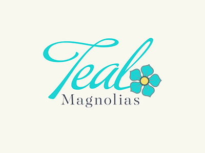 Teal Magnolias Logo animate animation flower font logo magnolia magnolias teal type typography