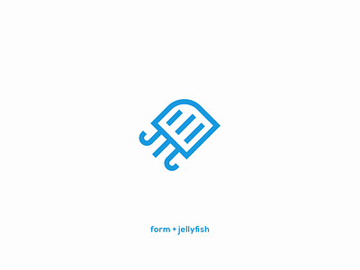 form + jellyfish blue business design document fish form graphic illustration information jellyfish line logo marine paper sea text vector water web wildlife