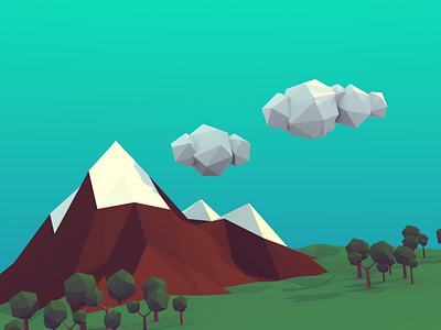 Low Poly Mountains desigh lowpoly mountain