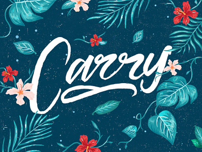 Carry logo carry flowers illustrator lettering logo typography