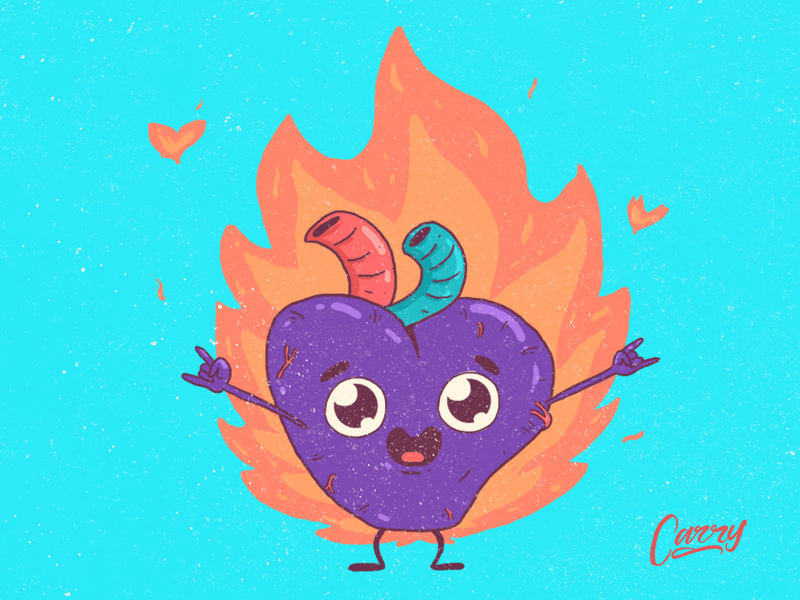burning heart cartoon fire heart illustrator love