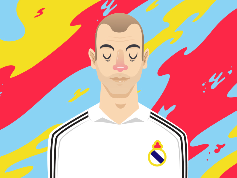 zinedine zidane futbol-soccer illustrator madrid real-madrid soccer