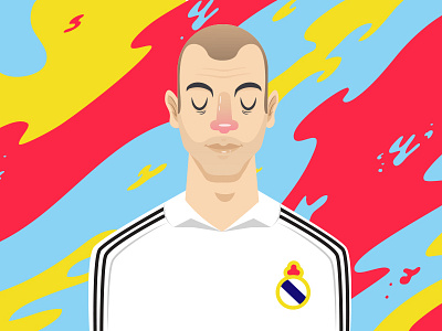 zinedine zidane futbol soccer illustrator madrid real madrid soccer