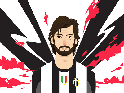 Andrea Pirlo / Juventus futbol gol illustracion illustration juventus pirlo soccer
