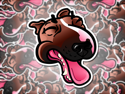 Who's a good boy? animal bullterrier dog fun illustration sticker vector