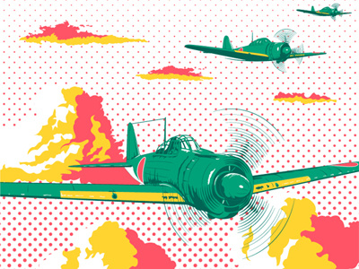 Zero airplane illustration posters vector