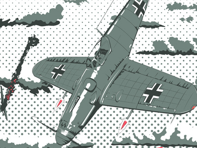 Messerschmitt airplane illustration posters vector