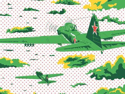 IL-2 airplane illustration posters vector