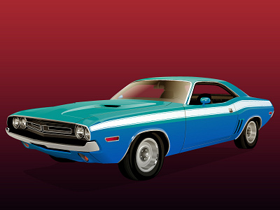 Blue Challenger car vector сhallenger