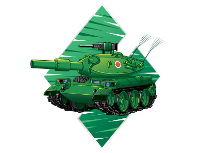 Type 74 army illustration japan tank vector