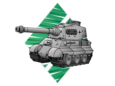 King Tiger army germany illustration tank vector