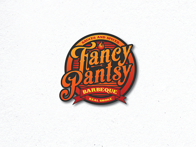 Fancy Pantsy BBQ barbeque branding design flat illustration meat typography vector