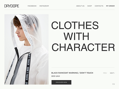 DRYDOPE E-Commerce branding design e commerce flat mainpage minimal shop start page stope ui ux web website
