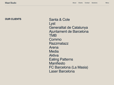 Maat Studio Clients Page design flat minimal ui web website