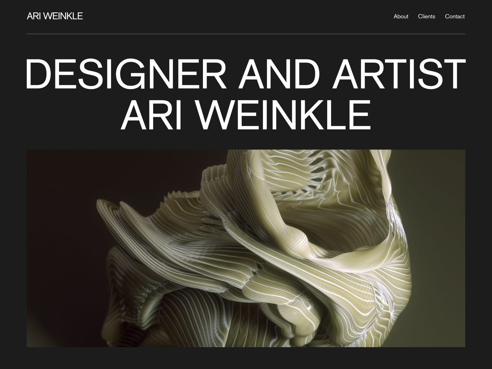 Ari Weinkle Hero Page by Maksym on Dribbble