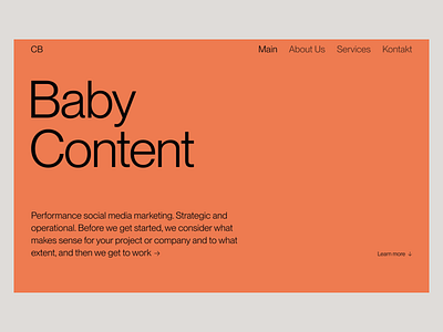 Baby Content Hero Page branding design flat illustration minimal ui web website