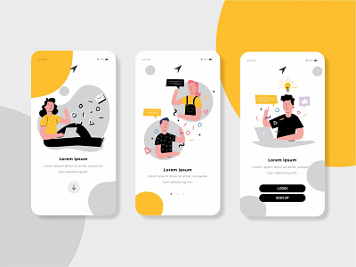 Getting Started Screens Concept app art design graphic design illustration illustrator minimal ui ux vector